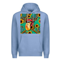 Colony Blue softball lips sunflowers and gemstones seamless pattern Premium Hoodie - BundleAndBundleShop