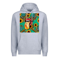 Heather Grey softball lips sunflowers and gemstones seamless pattern Premium Hoodie - BundleAndBundleShop