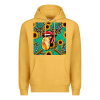 Mustard softball lips sunflowers and gemstones seamless pattern Premium Hoodie - BundleAndBundleShop