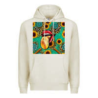 Oatmeal Heather softball lips sunflowers and gemstones seamless pattern Premium Hoodie - BundleAndBundleShop