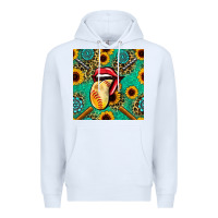 White softball lips sunflowers and gemstones seamless pattern Premium Hoodie - BundleAndBundleShop