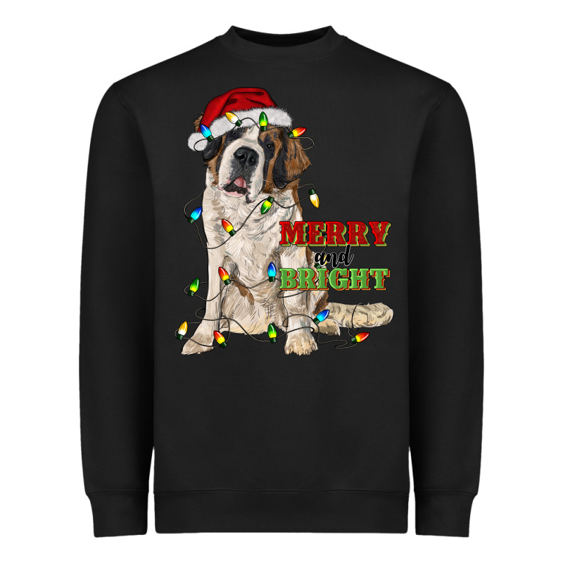 Merry And Bright Saint Bernard Heavyweight Sweatshirt by RanaPortraitStore | Teevron
