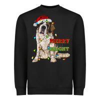 Black merry and bright saint bernard Heavyweight Sweatshirt - RanaPortraitStore