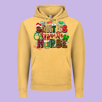 Vintage Hoodie santas favorite nurse