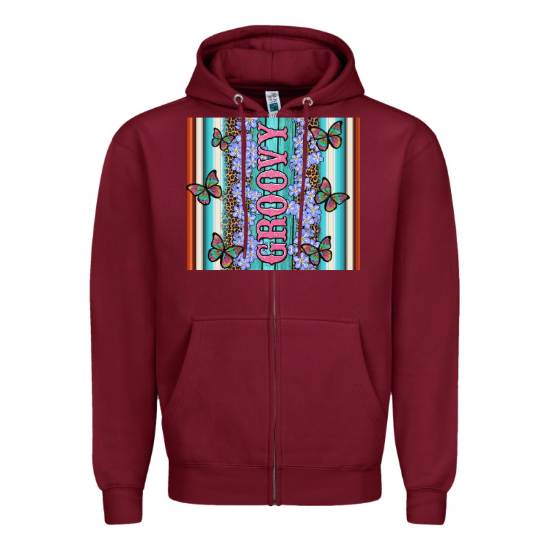 Groovy With Flowers And Butterflies Zipper Hoodie by Artiststas | Teevron