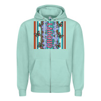 Seafoam groovy with flowers and Butterflies Zipper Hoodie - Artiststas