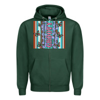 Sports Green groovy with flowers and Butterflies Zipper Hoodie - Artiststas