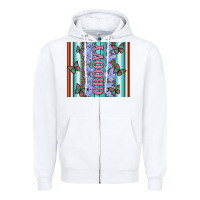 White groovy with flowers and Butterflies Zipper Hoodie - Artiststas