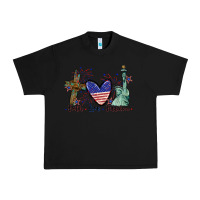 Black Faith love Freedom 4th of july Urban Heavy Tee - CowGirlArtShop