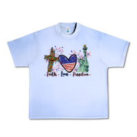 Grape Ice Faith love Freedom 4th of july Urban Heavy Tee - CowGirlArtShop
