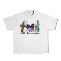 Faith Love Freedom 4th Of July Urban Heavy Tee | Teevron