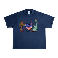 Navy Faith love Freedom 4th of july Urban Heavy Tee - CowGirlArtShop