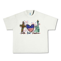 Pistachio Faith love Freedom 4th of july Urban Heavy Tee - CowGirlArtShop