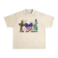 Sandshell Faith love Freedom 4th of july Urban Heavy Tee - CowGirlArtShop