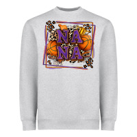 Heather Grey basketball nana with leopard Heavyweight Sweatshirt - Zillion Design Studio