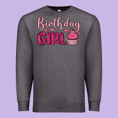 Birthday Girl Cupcake Premium Sweatshirt Designed By Maliassmallbusiness