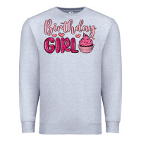 Heather Grey birthday girl cupcake Premium Sweatshirt - MaliasSmallBusiness