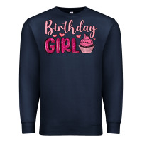 Navy birthday girl cupcake Premium Sweatshirt - MaliasSmallBusiness