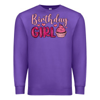Purple birthday girl cupcake Premium Sweatshirt - MaliasSmallBusiness