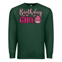 Sports Green birthday girl cupcake Premium Sweatshirt - MaliasSmallBusiness