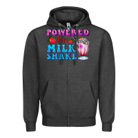 Charcoal Heather powered by milkshake Zipper Hoodie - AdoDesignShop