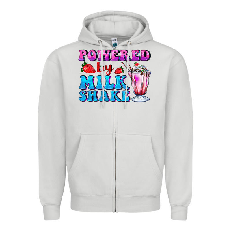 Powered By Milkshake Zipper Hoodie by AdoDesignShop | Teevron