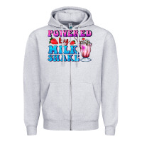 Heather Grey powered by milkshake Zipper Hoodie - AdoDesignShop