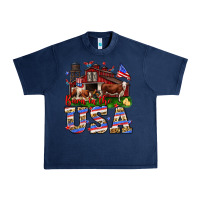Navy Barn in the USA Urban Heavy Tee - Neo Western
