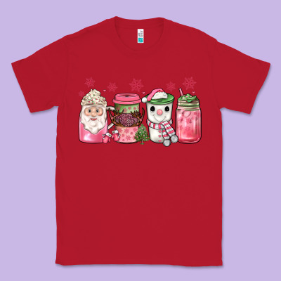 Pink Christmas Coffee Classic Tee Designed By Jahusdesignshop
