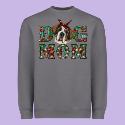 Christmas St. Bernard Dog Mom Heavyweight Sweatshirt Designed By Ranaportraitstore