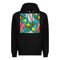 Black softball uniform glove and bat with field seamless pattern Premium Hoodie - BundleAndBundleShop