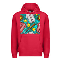 Cardinal softball uniform glove and bat with field seamless pattern Premium Hoodie - BundleAndBundleShop