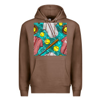 Chestnut softball uniform glove and bat with field seamless pattern Premium Hoodie - BundleAndBundleShop