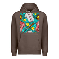 Coffee softball uniform glove and bat with field seamless pattern Premium Hoodie - BundleAndBundleShop