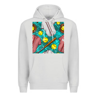Dove Grey softball uniform glove and bat with field seamless pattern Premium Hoodie - BundleAndBundleShop