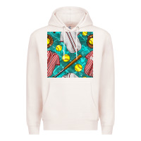 Pale Pink softball uniform glove and bat with field seamless pattern Premium Hoodie - BundleAndBundleShop