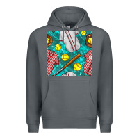 Rock softball uniform glove and bat with field seamless pattern Premium Hoodie - BundleAndBundleShop