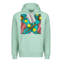 Seafoam softball uniform glove and bat with field seamless pattern Premium Hoodie - BundleAndBundleShop