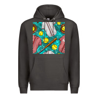 Smoke softball uniform glove and bat with field seamless pattern Premium Hoodie - BundleAndBundleShop