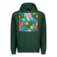 Sports Green softball uniform glove and bat with field seamless pattern Premium Hoodie - BundleAndBundleShop