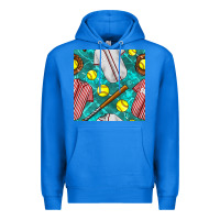 True Royal softball uniform glove and bat with field seamless pattern Premium Hoodie - BundleAndBundleShop