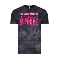 Cloud Black In October We Wear Pink Vintage Tee - texasbilliewilder