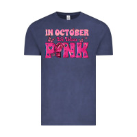 Vintage Denim In October We Wear Pink Vintage Tee - texasbilliewilder