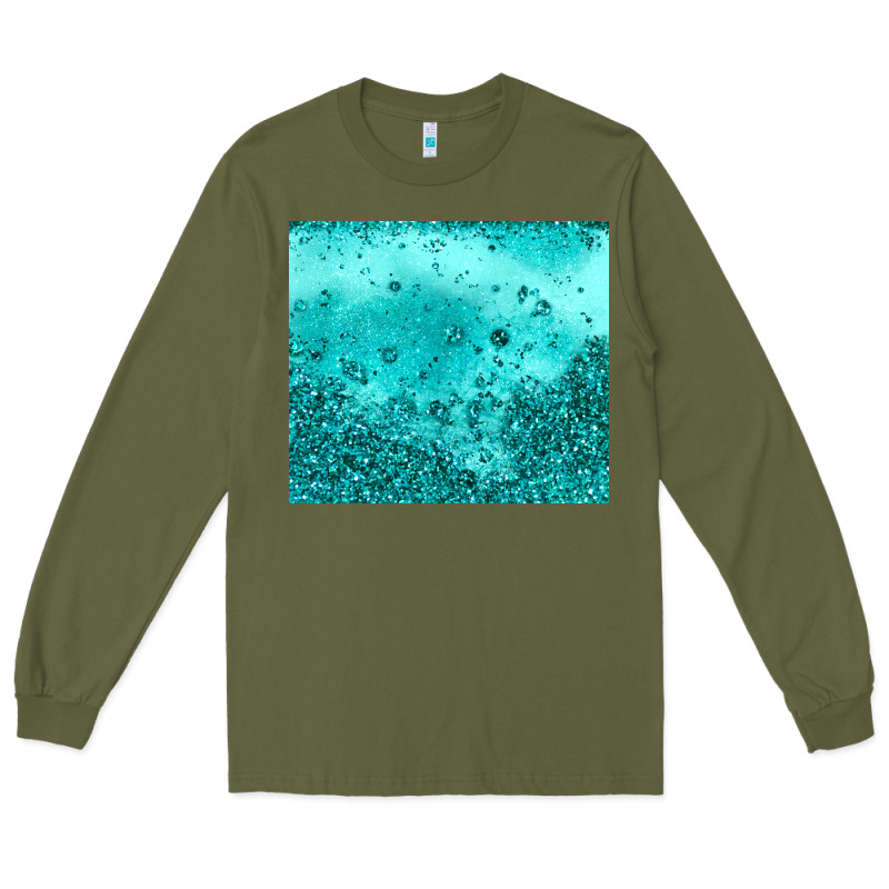 Turquoise Glitter Long Sleeve Tee by JahusDesignShop | Teevron
