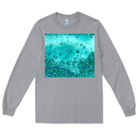 Heather Grey turquoise glitter Long Sleeve Tee - JahusDesignShop