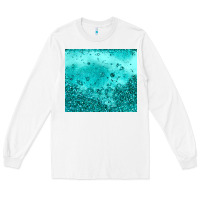 White turquoise glitter Long Sleeve Tee - JahusDesignShop