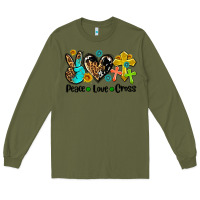 Army Green peace love cross Long Sleeve Tee - AdoDesignShop