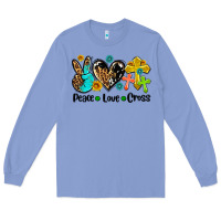 Colony Blue peace love cross Long Sleeve Tee - AdoDesignShop