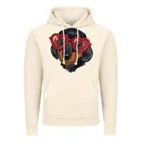 Vintage Artic dachshund with love glasses Vintage Hoodie - RanaPortraitStore