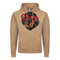 Vintage Coffee dachshund with love glasses Vintage Hoodie - RanaPortraitStore